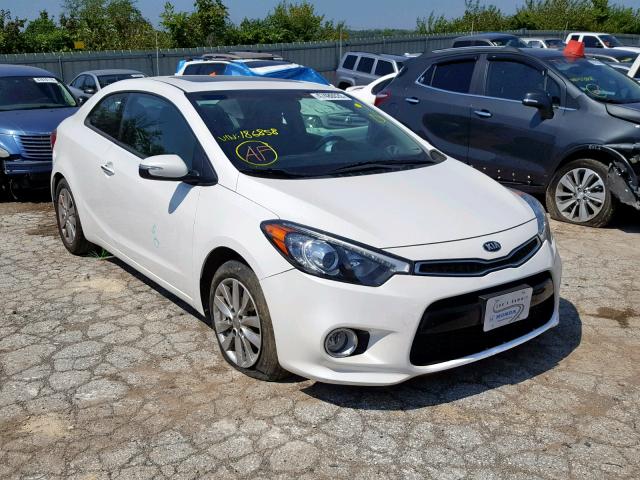 KNAFX6A88E5186858 - 2014 KIA FORTE EX WHITE photo 1