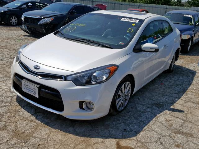 KNAFX6A88E5186858 - 2014 KIA FORTE EX WHITE photo 2