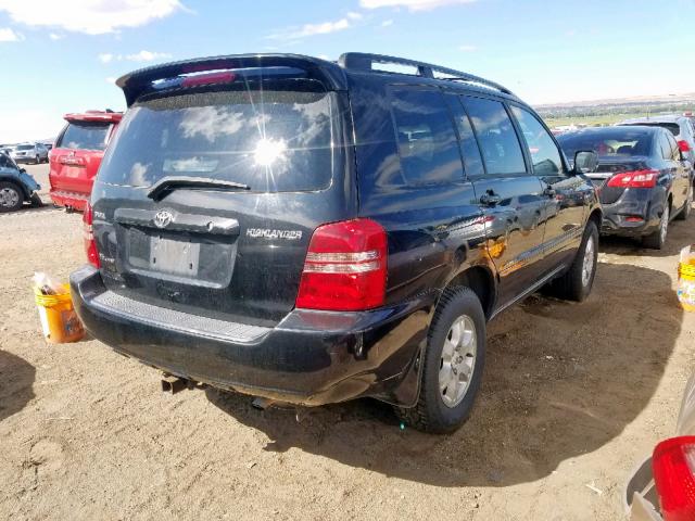 JTEHF21A610003860 - 2001 TOYOTA HIGHLANDER BLACK photo 4