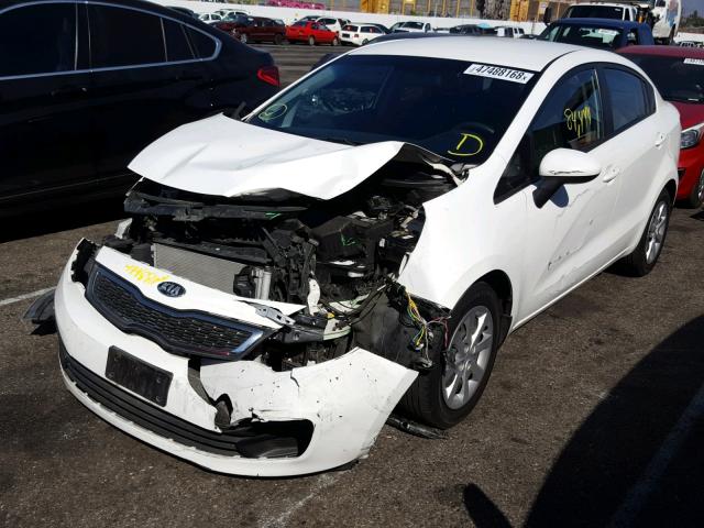 KNADN4A38D6164468 - 2013 KIA RIO EX WHITE photo 2