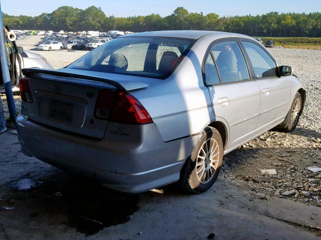 2HGES26785H613052 - 2005 HONDA CIVIC EX SILVER photo 4