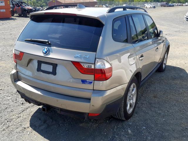 WBXPC93498WJ03261 - 2008 BMW X3 3.0SI GOLD photo 4