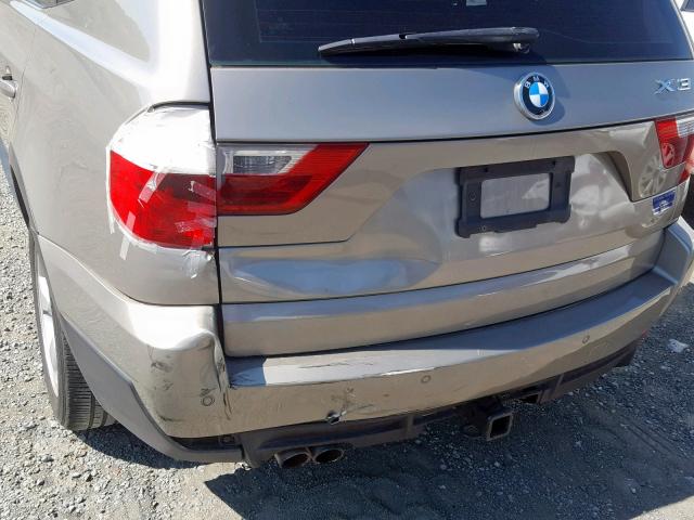 WBXPC93498WJ03261 - 2008 BMW X3 3.0SI GOLD photo 9