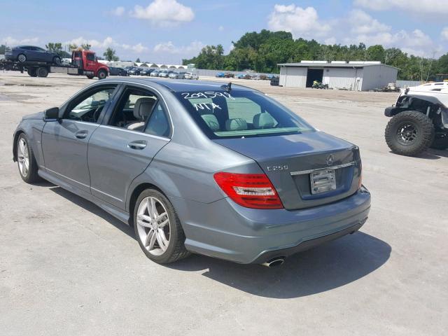 WDDGF4HBXCR209598 - 2012 MERCEDES-BENZ C 250 GRAY photo 3