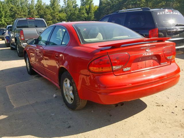 1G3NL52F73C100644 - 2003 OLDSMOBILE ALERO GL RED photo 3