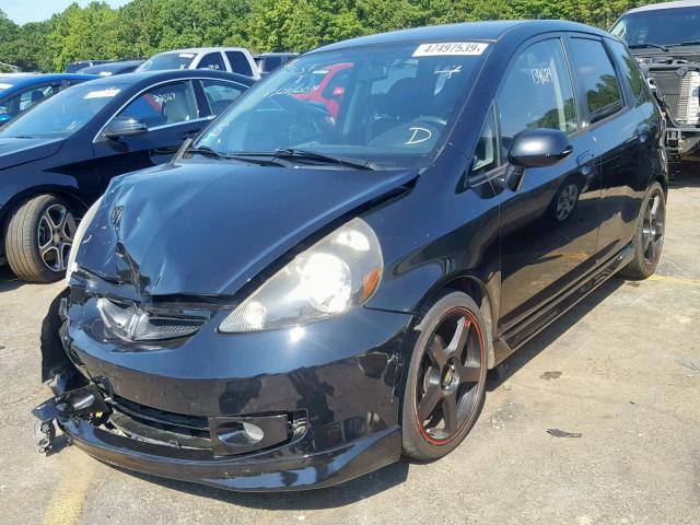 JHMGD38618S052359 - 2008 HONDA FIT SPORT BLACK photo 2