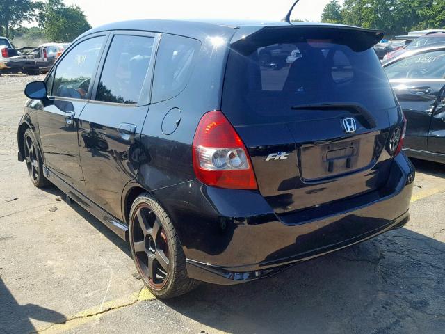 JHMGD38618S052359 - 2008 HONDA FIT SPORT BLACK photo 3