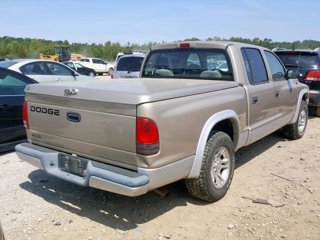 1B7HL48X92S545513 - 2002 DODGE DAKOTA QUA TAN photo 4