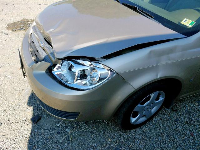 1G1AL55F777315135 - 2007 CHEVROLET COBALT LT TAN photo 9