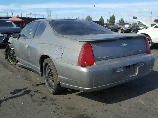 2G1WJ15K879125196 - 2007 CHEVROLET MONTE CARL GRAY photo 3