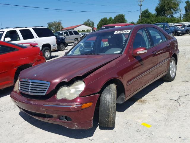 WDBRF61J91F017070 - 2001 MERCEDES-BENZ C 240 MAROON photo 2