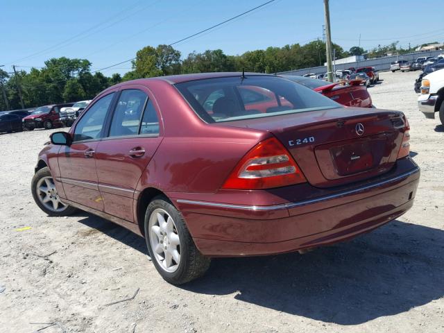 WDBRF61J91F017070 - 2001 MERCEDES-BENZ C 240 MAROON photo 3