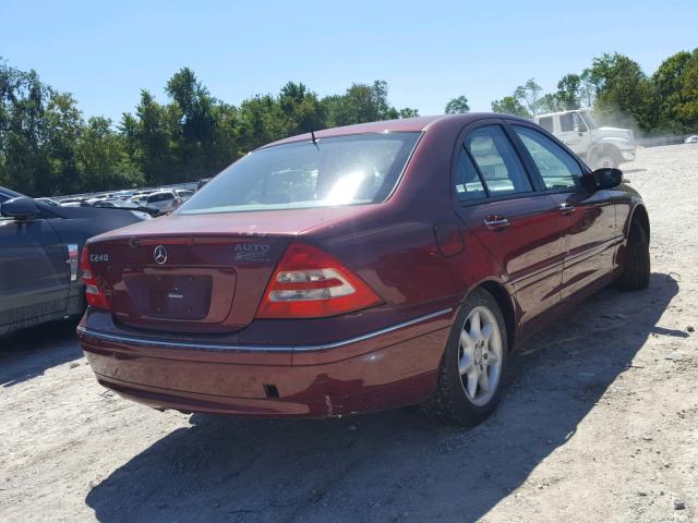 WDBRF61J91F017070 - 2001 MERCEDES-BENZ C 240 MAROON photo 4