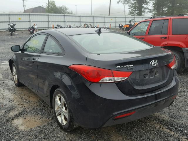 KMHDH6AE5DU012839 - 2013 HYUNDAI ELANTRA CO BLACK photo 3