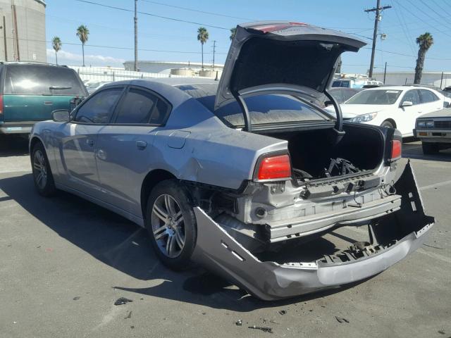 2C3CDXAG5DH686239 - 2013 DODGE CHARGER PO SILVER photo 3