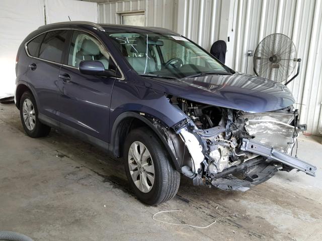 2HKRM4H76DH668544 - 2013 HONDA CR-V EXL BLUE photo 1