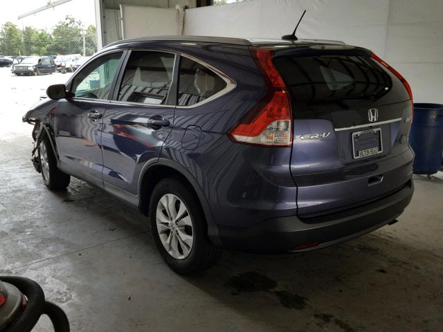 2HKRM4H76DH668544 - 2013 HONDA CR-V EXL BLUE photo 3