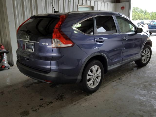 2HKRM4H76DH668544 - 2013 HONDA CR-V EXL BLUE photo 4