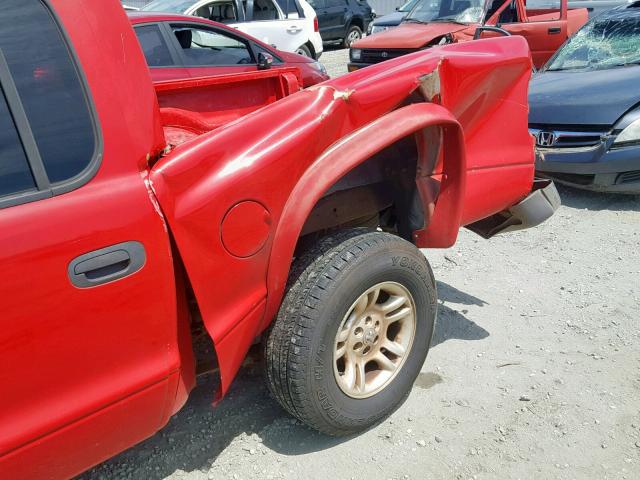 1D7HL48N33S355373 - 2003 DODGE DAKOTA QUA RED photo 9