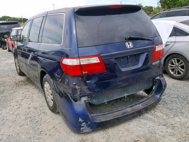 5FNRL38235B130871 - 2005 HONDA ODYSSEY LX BLUE photo 3