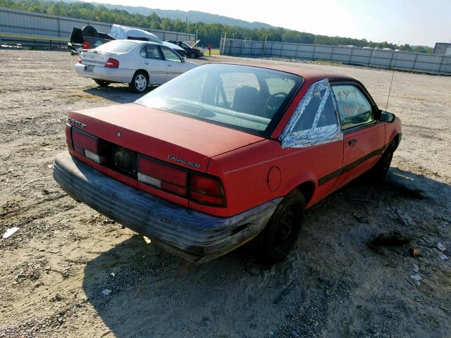 1G1JC144XN7234734 - 1992 CHEVROLET CAVALIER V RED photo 4