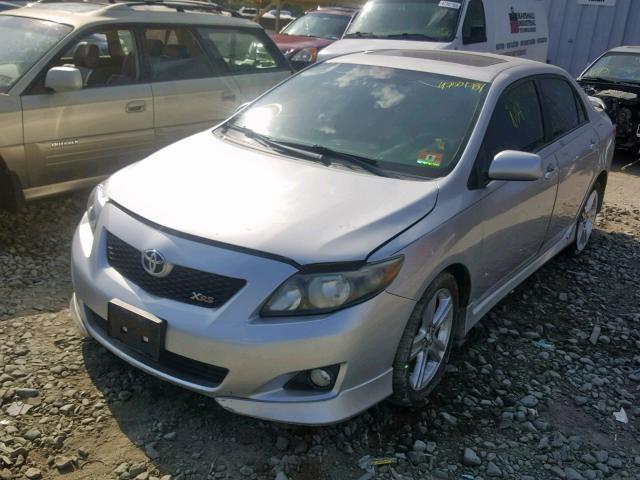 2T1BE40E29C026535 - 2009 TOYOTA COROLLA XR SILVER photo 2