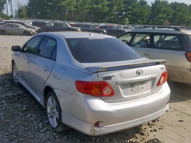 2T1BE40E29C026535 - 2009 TOYOTA COROLLA XR SILVER photo 3