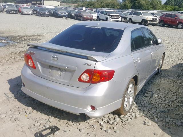 2T1BE40E29C026535 - 2009 TOYOTA COROLLA XR SILVER photo 4