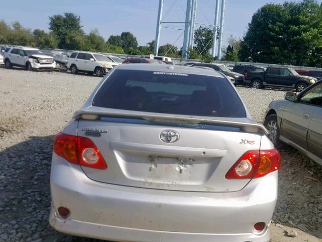 2T1BE40E29C026535 - 2009 TOYOTA COROLLA XR SILVER photo 9