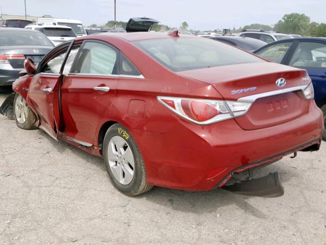 KMHEC4A46CA055259 - 2012 HYUNDAI SONATA HYB RED photo 3