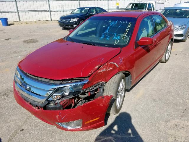 3FAHP0JA5AR242067 - 2010 FORD FUSION SEL RED photo 2
