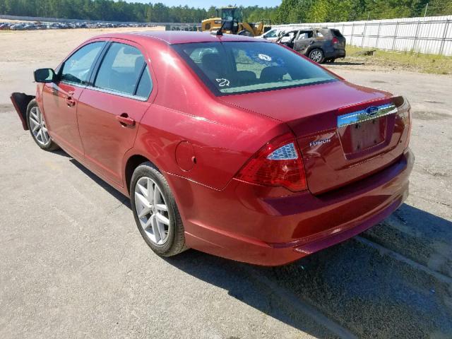 3FAHP0JA5AR242067 - 2010 FORD FUSION SEL RED photo 3