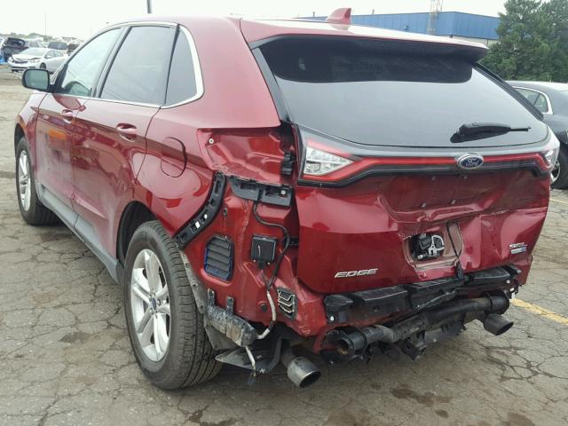 2FMPK4J9XGBC41503 - 2016 FORD EDGE SEL BURGUNDY photo 3