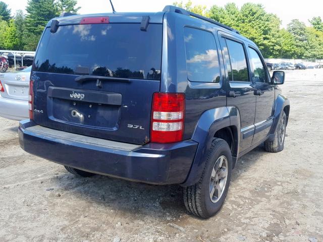 1J8GN28K38W278331 - 2008 JEEP LIBERTY SP BLUE photo 4