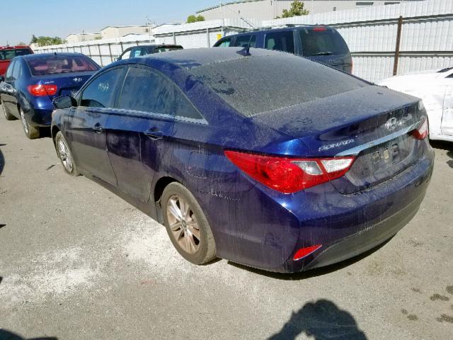 5NPEB4AC7EH891320 - 2014 HYUNDAI SONATA GLS BLUE photo 3