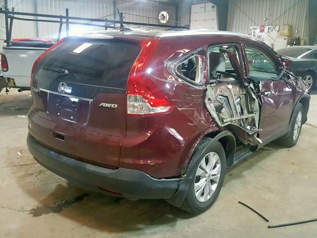 5J6RM4H72EL045414 - 2014 HONDA CR-V EXL PURPLE photo 4