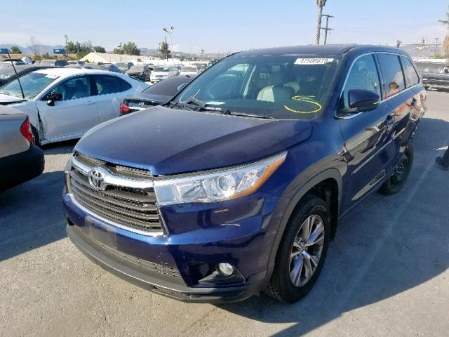 5TDKKRFHXFS071362 - 2015 TOYOTA HIGHLANDER BLUE photo 2