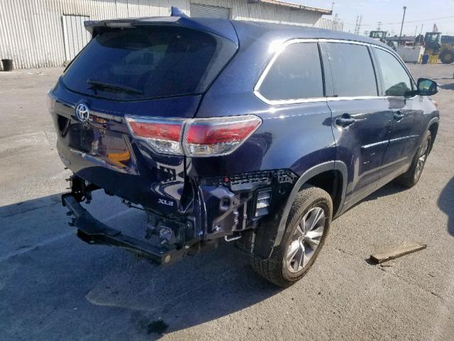 5TDKKRFHXFS071362 - 2015 TOYOTA HIGHLANDER BLUE photo 4