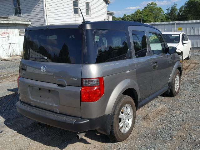 5J6YH28777L015347 - 2007 HONDA ELEMENT EX GRAY photo 4