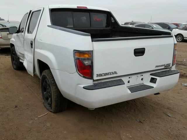 2HJYK16256H538849 - 2006 HONDA RIDGELINE WHITE photo 3