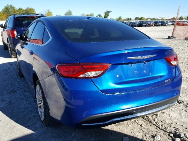 1C3CCCABXFN584297 - 2015 CHRYSLER 200 LIMITE BLUE photo 3