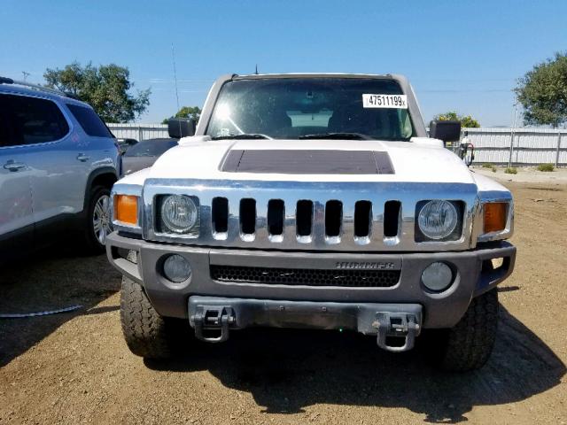 5GTDN136568129427 - 2006 HUMMER H3 WHITE photo 9