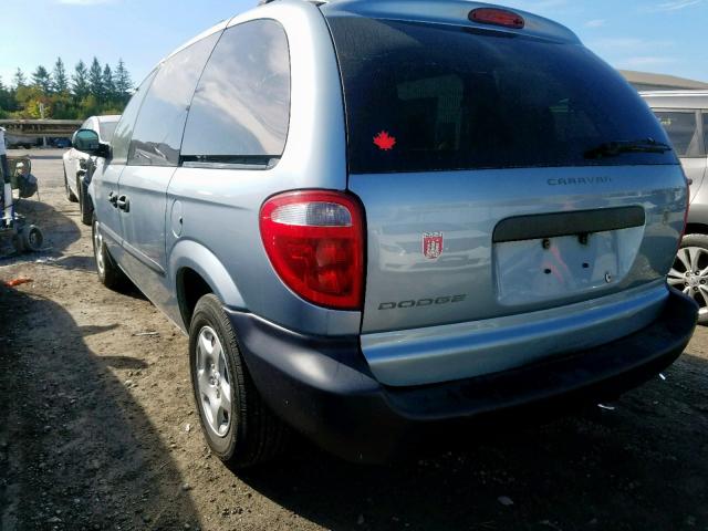 1D4GP25R33B190157 - 2003 DODGE CARAVAN SE BLUE photo 3