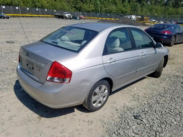 KNAFE222595619549 - 2009 KIA SPECTRA EX SILVER photo 4