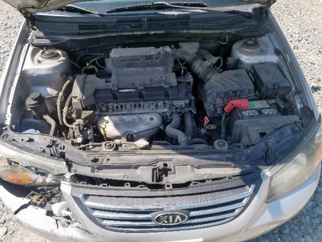 KNAFE222595619549 - 2009 KIA SPECTRA EX SILVER photo 7