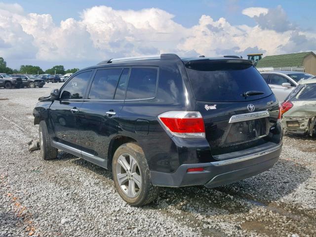 5TDDK3EH5CS110037 - 2012 TOYOTA HIGHLANDER BLACK photo 3