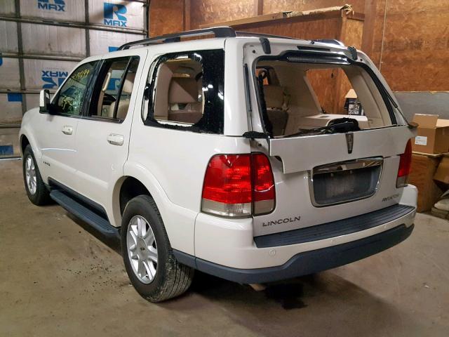 5LMEU88H54ZJ22494 - 2004 LINCOLN AVIATOR 白色 照片 3