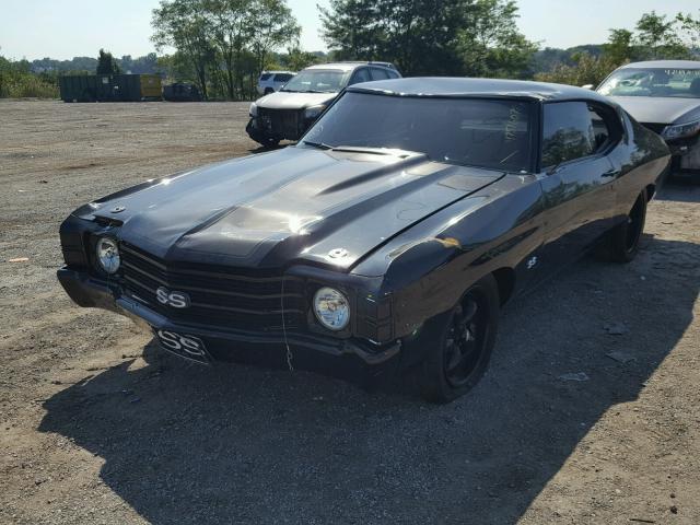 1D37H2B651593 - 1972 CHEVROLET CHEVELLE BLACK photo 2