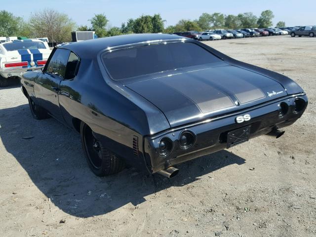 1D37H2B651593 - 1972 CHEVROLET CHEVELLE BLACK photo 3