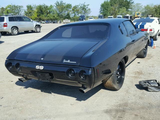 1D37H2B651593 - 1972 CHEVROLET CHEVELLE BLACK photo 4